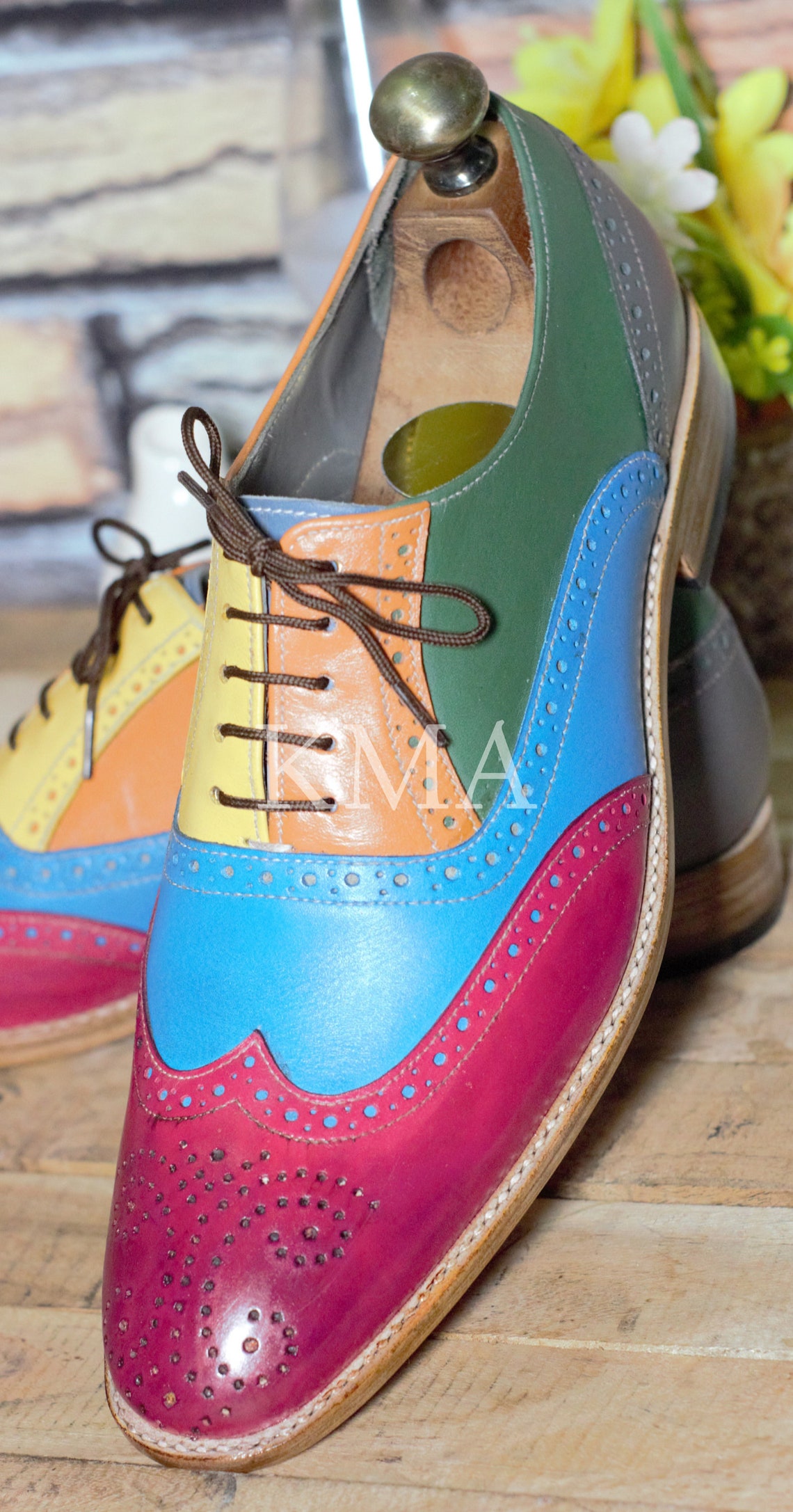 colorful wingtip shoes