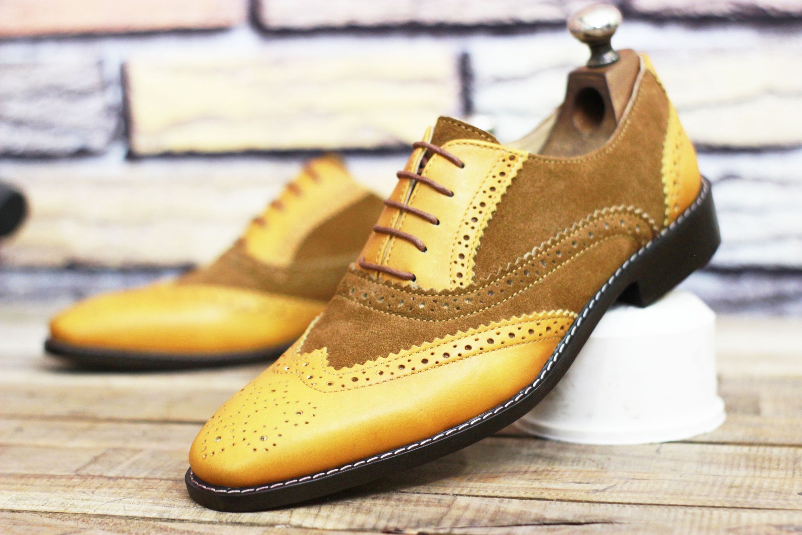tan suede wingtips