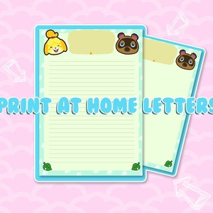 Juego de cartas de Animal Crossing - Papelería digital de New Horizons - Lindos papeles digitales para imprimir en casa