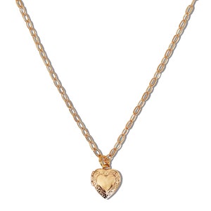 14K Gold Plated "Memories" Openable Heart Locket Necklace