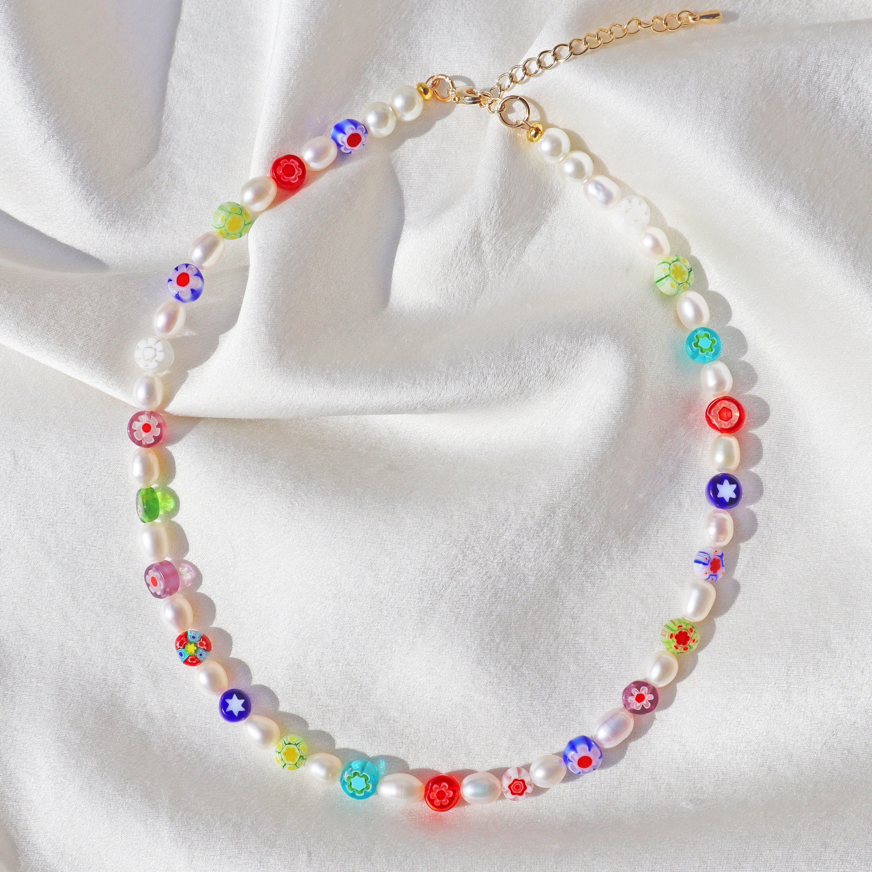 Real Freshwater Pearl "Spring Break" Floral Pearl Necklace