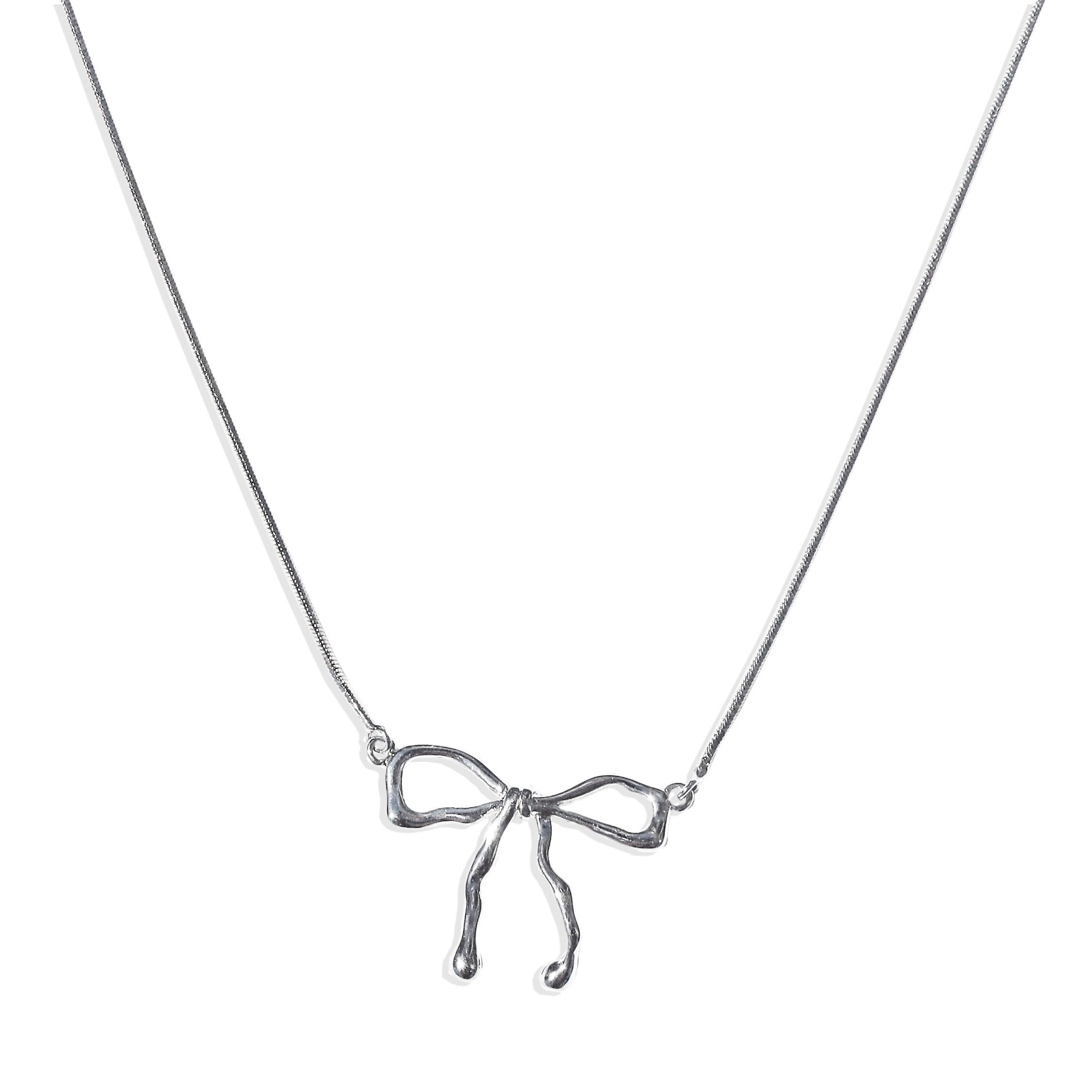 Silver Bow Necklace Silver Bow Necklace