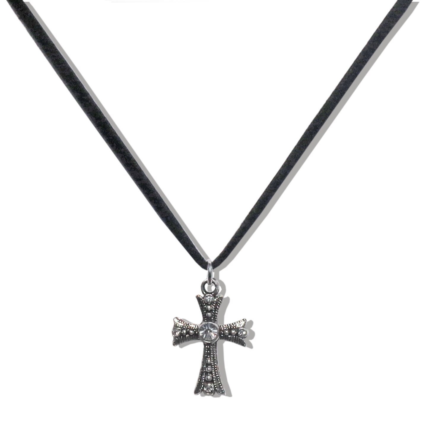 Silver niki Silver Cross Necklace Etsy