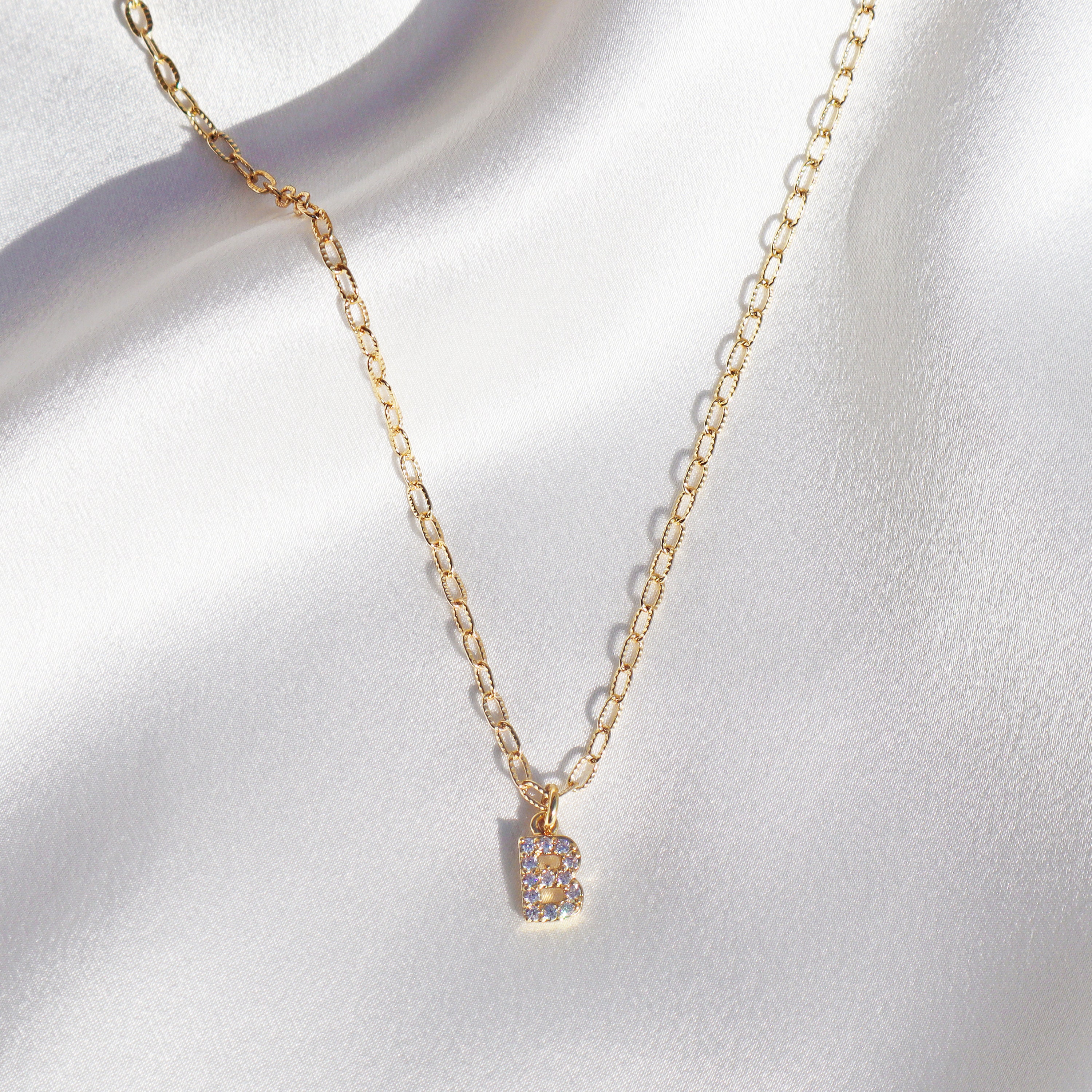 24K Gold Custom Initial Letter Necklace 