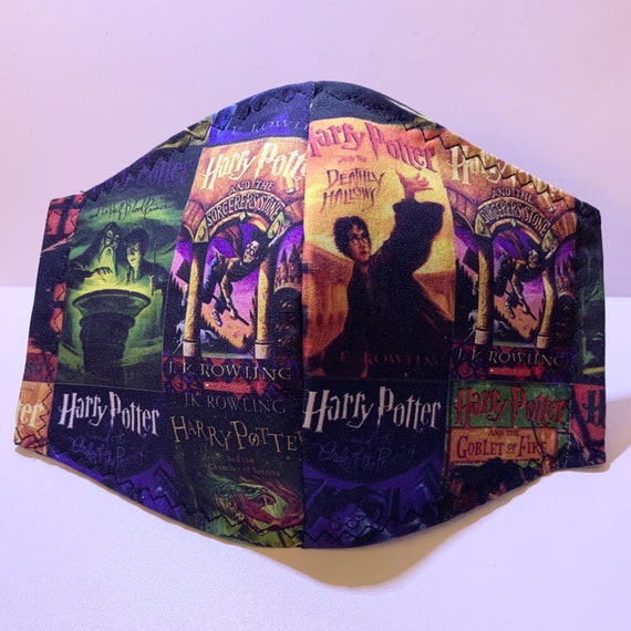 book face mask, HP book cover mask, Book cover mask