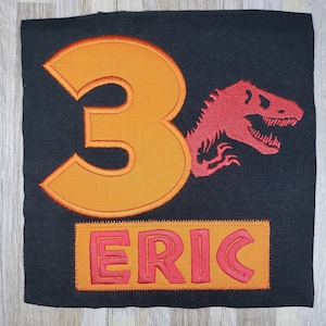 Dinosaur birthday shirt, embroidered birthday shirt, boys birthday outfit, dinosaur theme birthday