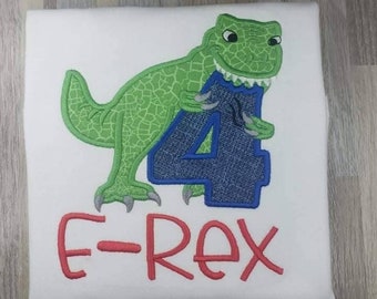Dinosaur Birthday shirt, T Rex Birthday Shirt, Boys Custom Birthday Shirt, 4th Birthday Shirt