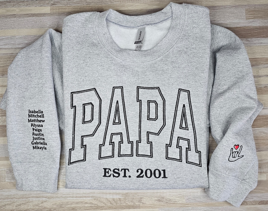 Papa Sweater Dad Sweater. Father's Day Gift Embroidered Etsy