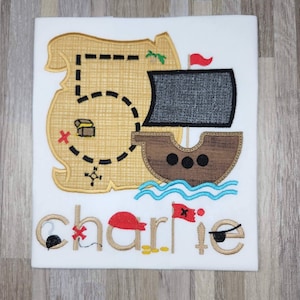 Pirate Ship Birthday Shirt, Boys Birthday Shirt, Personalized Birthday shirt, Custom Pirate Theme Birthday Shirt, 5th Birthday Shirt