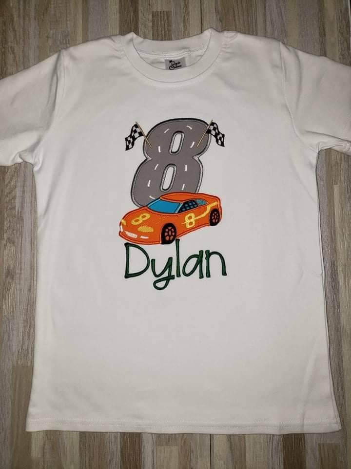 Race Car Birthday Shirt Personalized Car Birthday Shirt Etsy