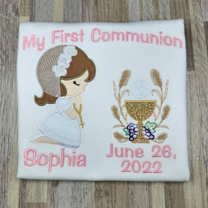 My First Communion Shirt, Personalized First Communion Shirt, Custom Girls First Communion Shirt