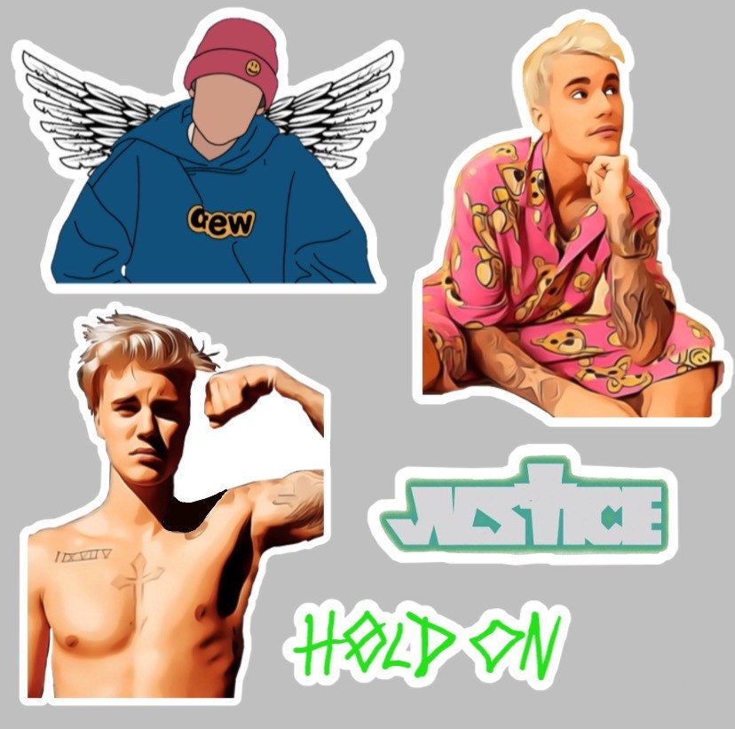 Justin Bieber Sticker Pack 5 Pcs Etsy