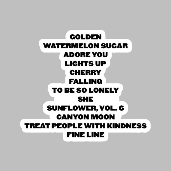 Fine Line Song Titles Sticker Etsy