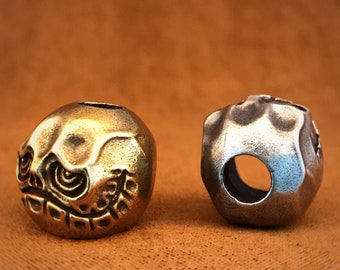 Brass Skull Bead Monster Child: Tribal Knife Lanyard Charm