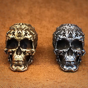 Brass Bead Skull,Knife Lanyard Bead,Knife Bead,Exquisite and Amazing Copper Charms,EDC Bead