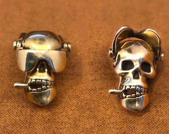 Brass Skull Bead, Knife Lanyard Charm, Fine Polishing