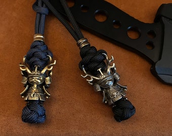 Custom Knife Lanyard, 550 Paracord with Samurai Bead,Father's Day gift with Brass Charm for 250th Anniversary