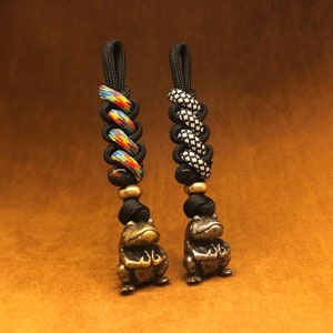 Knife Lanyard Keychain with Beads Frog,550 Paracord Keychain with Beads,Exquisite and Amazing Paracord Lanyard,keychain,Gift