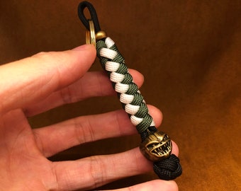 Smycz do noża z linki paracord 550, brelok z mosiężną dynią, prezent świąteczny