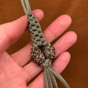 New Custom Lanyard Keychain Double Face,550 Paracord Keychain with Brass Bead,Exquisite and Amazing Paracord Lanyard