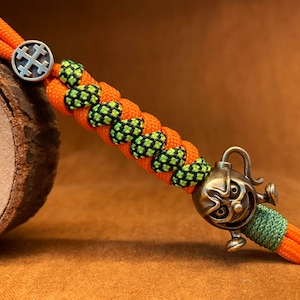 New Custom Lanyard Keychain Bomb Demon,550 Paracord Keychain with Brass Bead,Exquisite and Amazing Paracord Lanyard
