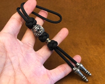Knife Lanyard with bead"king of the jungle" | Custom 550 Paracord Christmas Gift