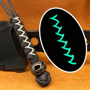 Custom Lanyard Keychain 'Pumpkin',550 Paracord Keychain with Brass Bead,Exquisite and Amazing Paracord Lanyard(Glow in the dark)