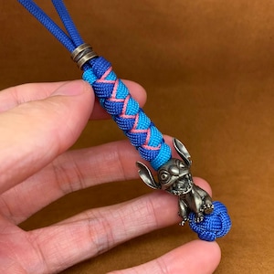 Custom Lanyard Keychain,550 Paracord Keychain with Brass Bead,Exquisite and Amazing Paracord Lanyard
