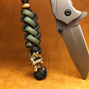 Knife Lanyard,Custom Lanyard,Braided Handmade Multicolor 550 Paracord Lanyard with Knife Bead