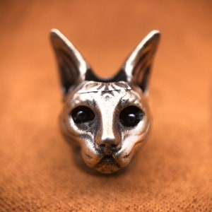 Brass Brass Bead&quot;Egyptian cat&quot;,Handmade Knife Lanyard Making Supplies,Knife Bead,EDC Bead,Gift for Him.