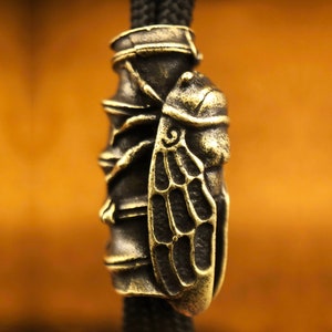Brass Bead Cicada,Exquisite and Amazing Brass Charms,Tribal Charms,Knife Lanyard(EDC Bead)Knife bead