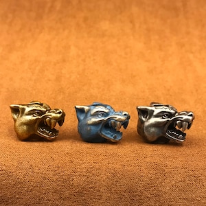 Brass Bead Wolf,Knife Lanyard Bead,Knife Bead,Exquisite and Amazing Copper Charms,EDC Bead
