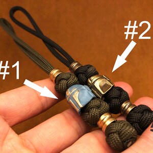 Custom Paracord Knife Lanyard with Copper Bead for Tactical Gear,Father's Day gift with Brass Charm, 250th Anniversary image 2