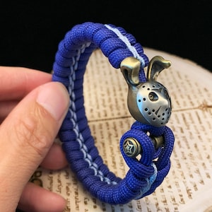 Custom Paracord Bracelet,Exquisite Personalized men Bracelet with Brass Bead,Customizable Wrist Size