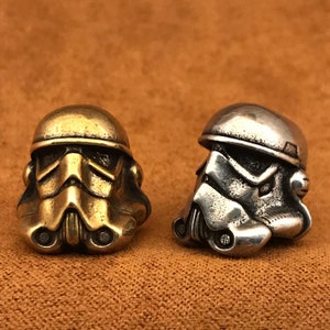 Handgjord koppar Stormtrooper knivpärla, EDC-snoddberlock