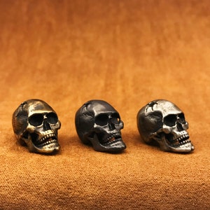 Lanyard Bead&quot;skull&quot;,Handmade Knife Lanyard Making Supplies,Knife Bead,Exquisite and Amazing Copper Charms,EDC Bead