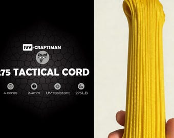 100 ft 275 Paracord, 4 Strand Parachute Cord (Dia: 2.4mm&thin)