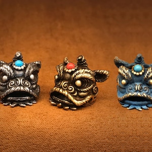 Brass Bead"Lion",Knife Lanyard Bead,Knife Bead,Exquisite and Amazing Copper Charms,EDC Bead