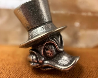 Brass "Gentleman Duck" Knife Bead, Lanyard Charm