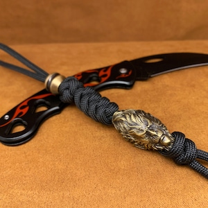Custom Lanyard Keychain,550 Paracord Keychain with Brass Bead,Exquisite and Amazing Paracord Lanyard