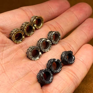 3 Pack Leaf Copper Knife Lanyard Bead, EDC Charms