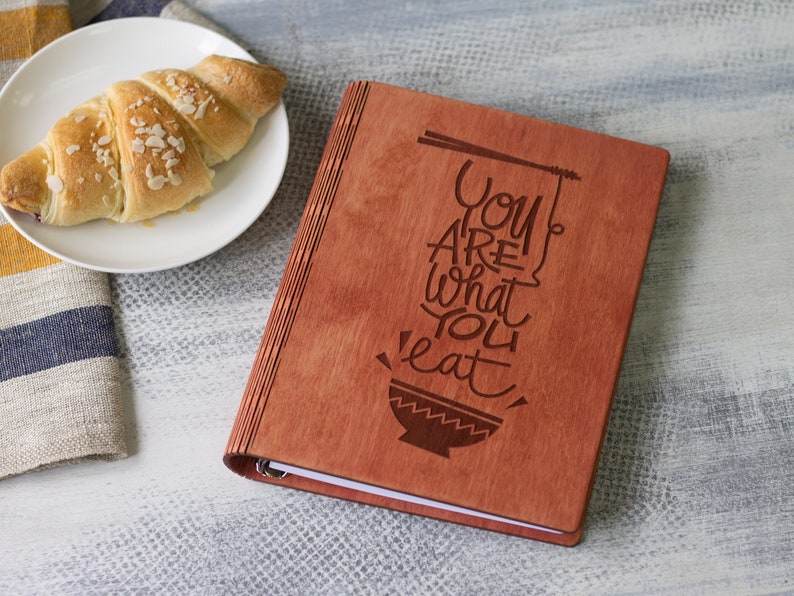 Wooden Hardcover Red Recipe Book With Empty Pages / A5 Recipe Etsy