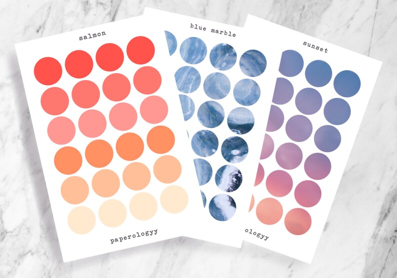 Circle Sticker Sheet Small Round Sticker for Planner or | Etsy Canada