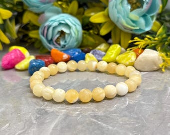 Handmade Jasper Gemstone Bracelet: 8mm Natural Stone Stretchy Bracelet