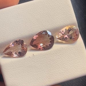 3Pcs Set Top Grade Natural Piche Tourmaline Beautiful Pear shape Faceted Stone Loose Gemstone Jewelry And Ring Making Size-9-10mm