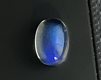Natural Royal Blue Rainbow Moonstone: Oval Gemstone (9x6x4mm)