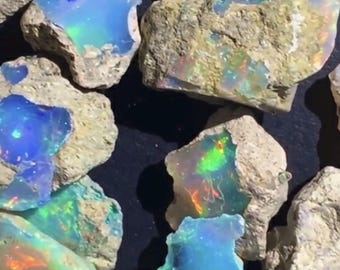 AAA Ethiopian Opal Rough: Natural Welo Fire Opal Crystals
