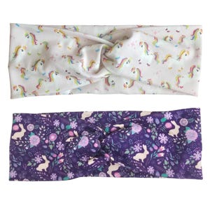 Unicorn stretchy headband,Bunny stretchy headband,twisted headband, nurse headband,turban style headband, knotted headband