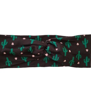 Cactus stretchy headband,soft and stretchy headband,twisted headband, nurse headband,turban style headband, knotted headband