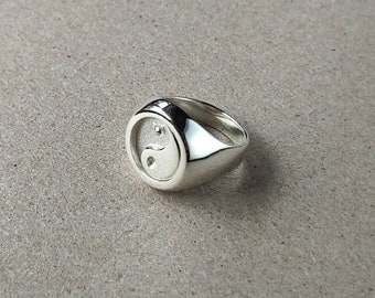 Yin Yang Signet Ring handcrafted in 925 Sterling Silver | Yin Yang Ring | Peace Symbol Ring | Made to order